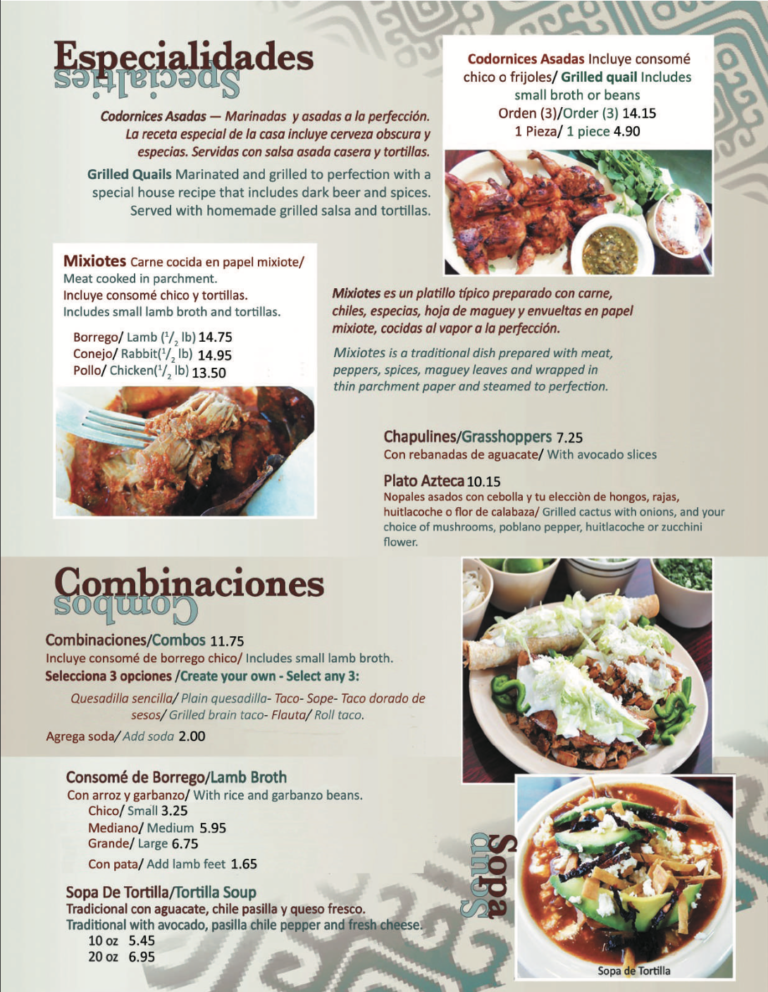 Food Menu - Aqui es Texcoco